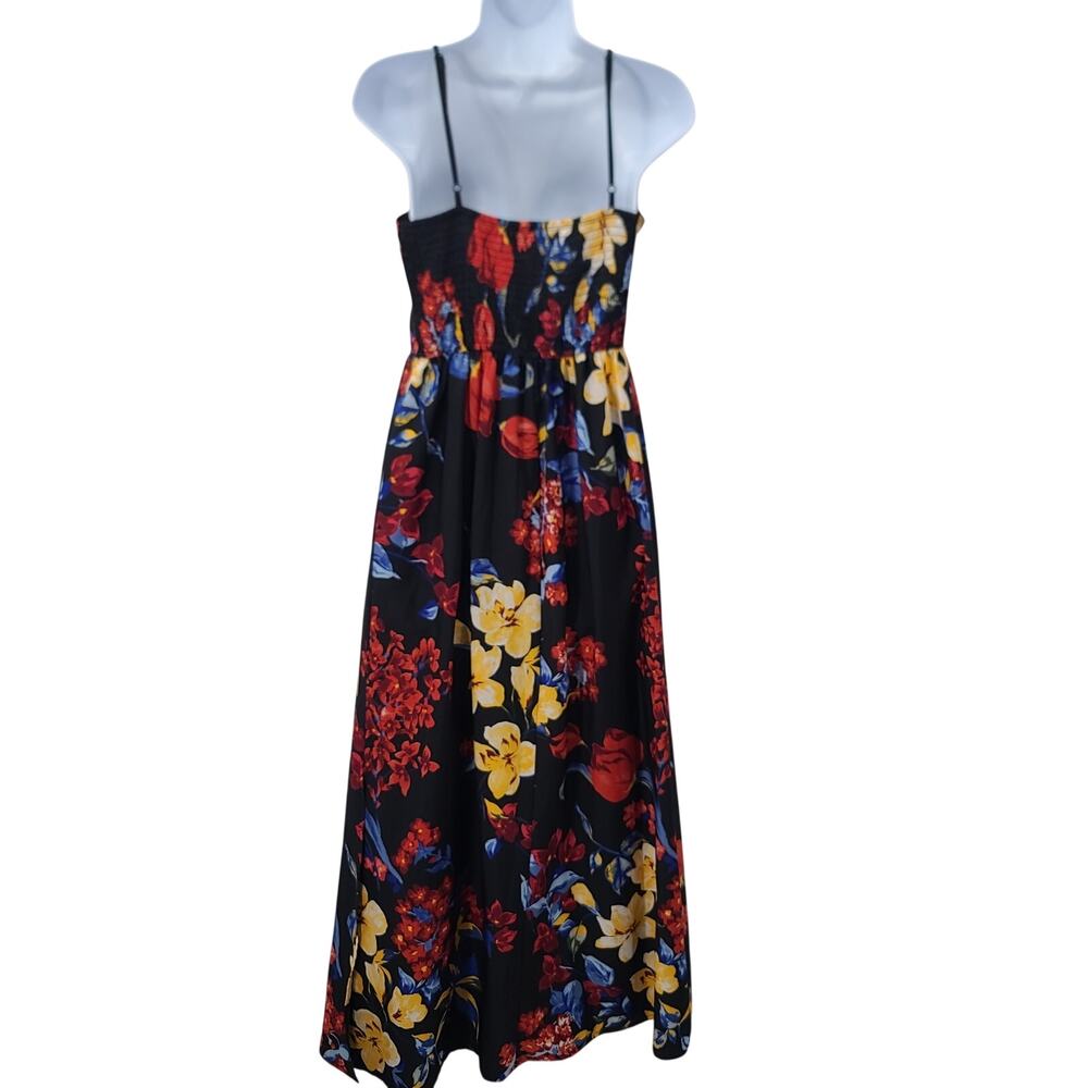 Band of Gypsies black floral maxi dress Size Medium resortwear vacation party - Picture 4 of 10
